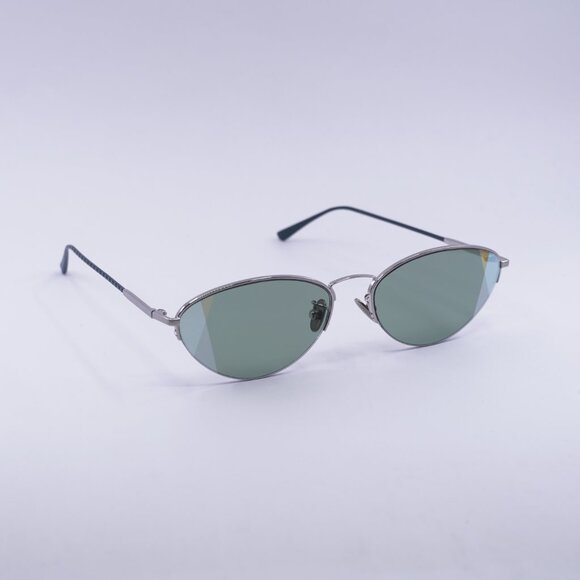 Bottega Veneta BV0245S 004 Sunglasses Silver Cat Eye Frame, Green Lenses - Picture 9 of 13